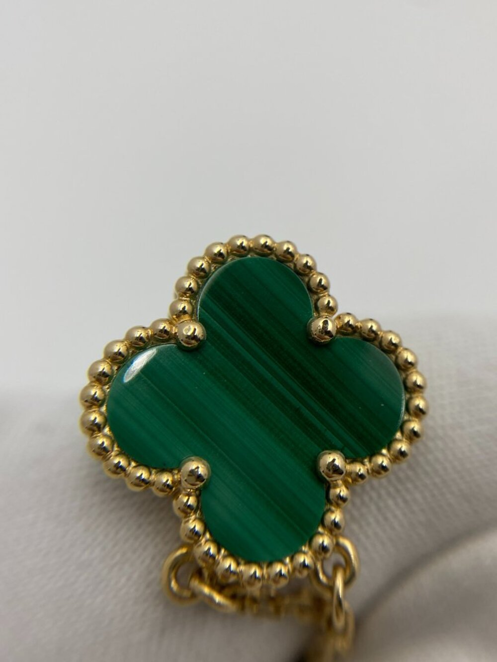 Authentic Van Cleef & Arpels Vintage Alhambra Necklace 18K Yellow Gold Malachite - Picture 6 of 13